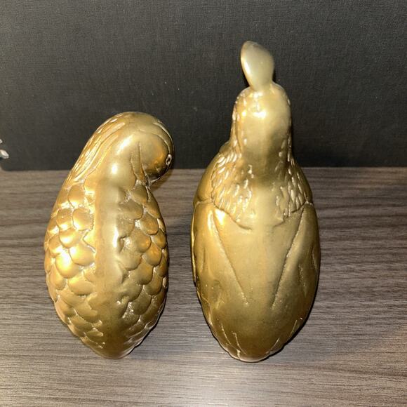 2 Solid Brass California Quail Figures 4” Long Heavy Detailed High Quality - Picture 11 of 14